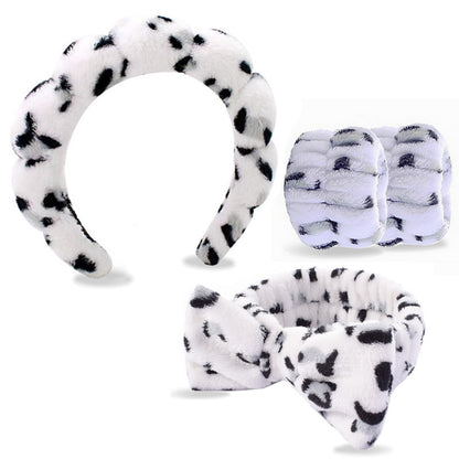 Four-piece set of face washing headbands and hair hoops