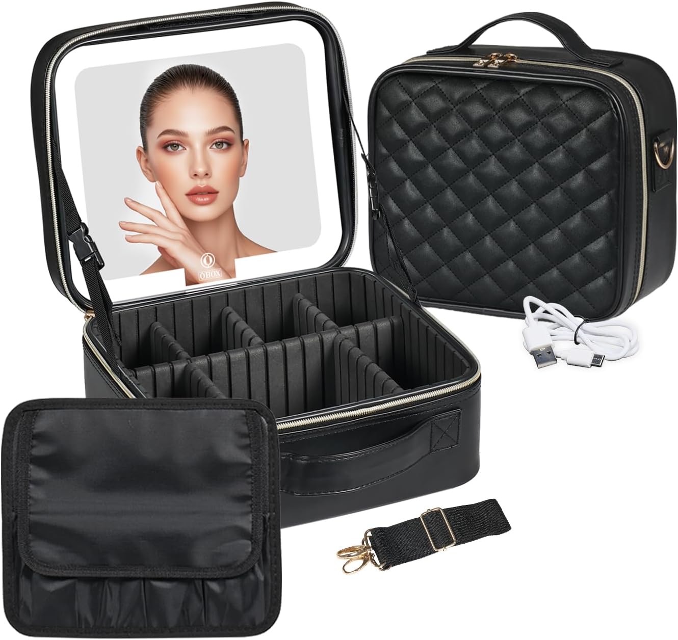 Vylorah™ Premium Travel Makeup Case (With Detachable LED Mirror)
