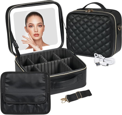 Vylorah™ Premium Travel Makeup Case (With Detachable LED Mirror)