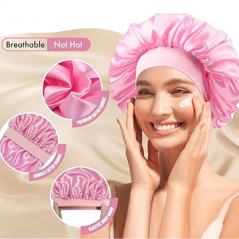 Wide Brim Satin Sleep Cap