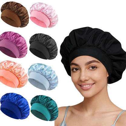 Wide Brim Satin Sleep Cap