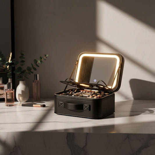 Vylorah™ Premium Travel Makeup Case (With Detachable LED Mirror)