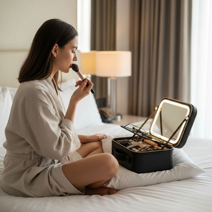 Vylorah™ Premium Travel Makeup Case (With Detachable LED Mirror)