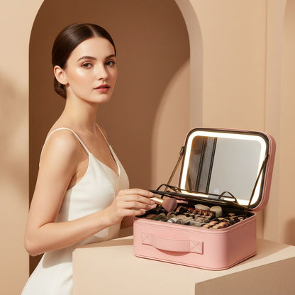 Vylorah™ Premium Travel Makeup Case (With Detachable LED Mirror)