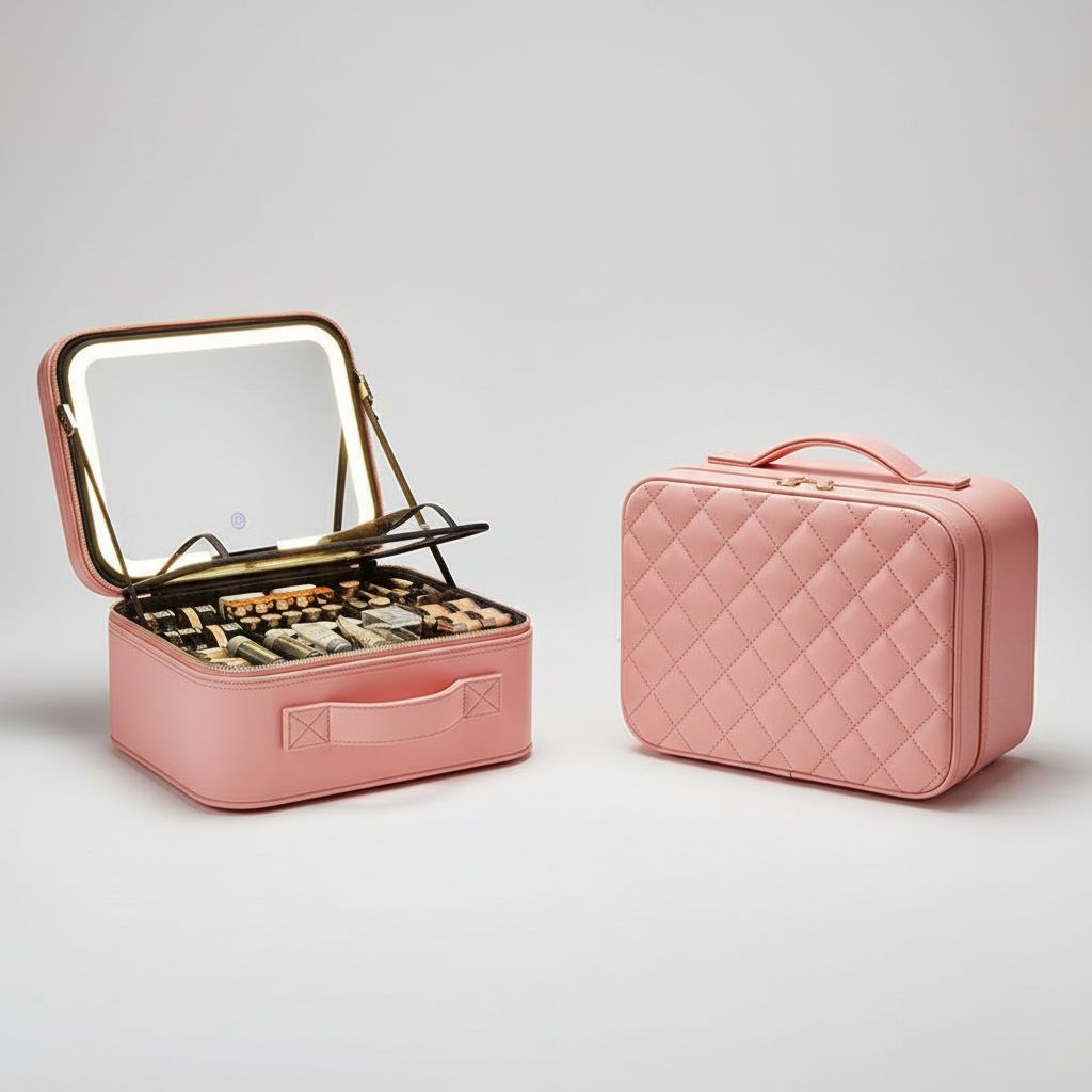 Vylorah™ Premium Travel Makeup Case (With Detachable LED Mirror)